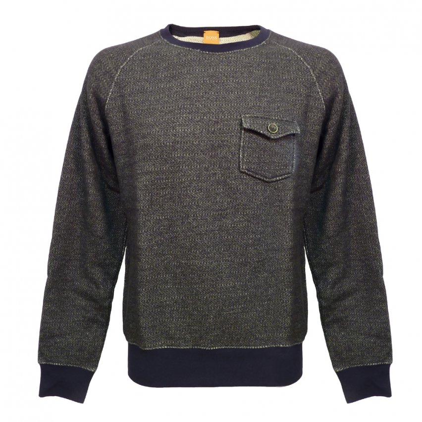 HUGO BOSS Grey Pocket Detail Wace Sweatshirt Hugo Boss Sweatshirt by BOSS Orange
