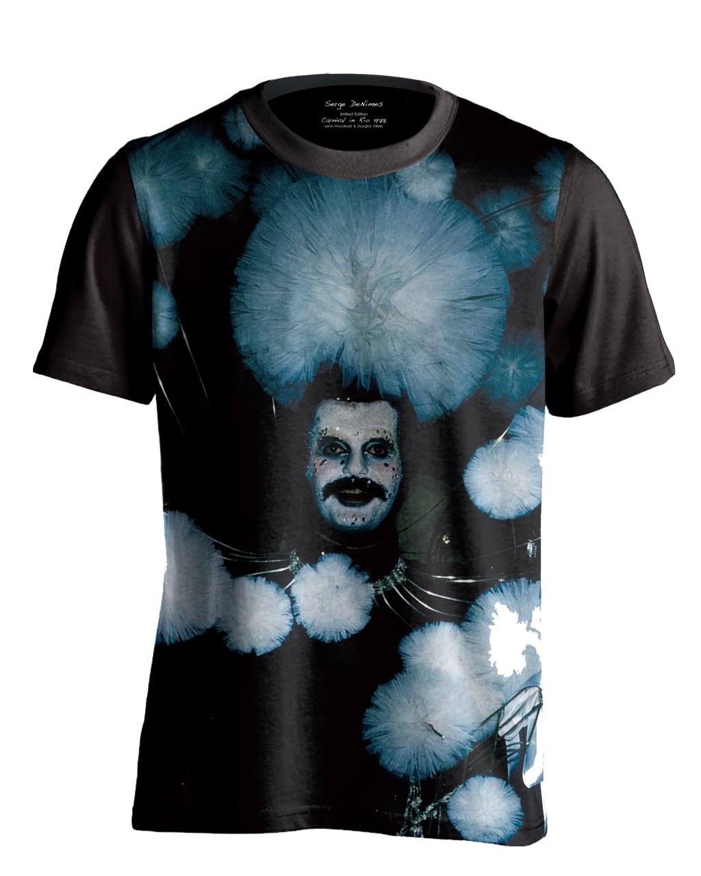 Black Flowers Print T-Shirt Serge DeNimes T-Shirt
