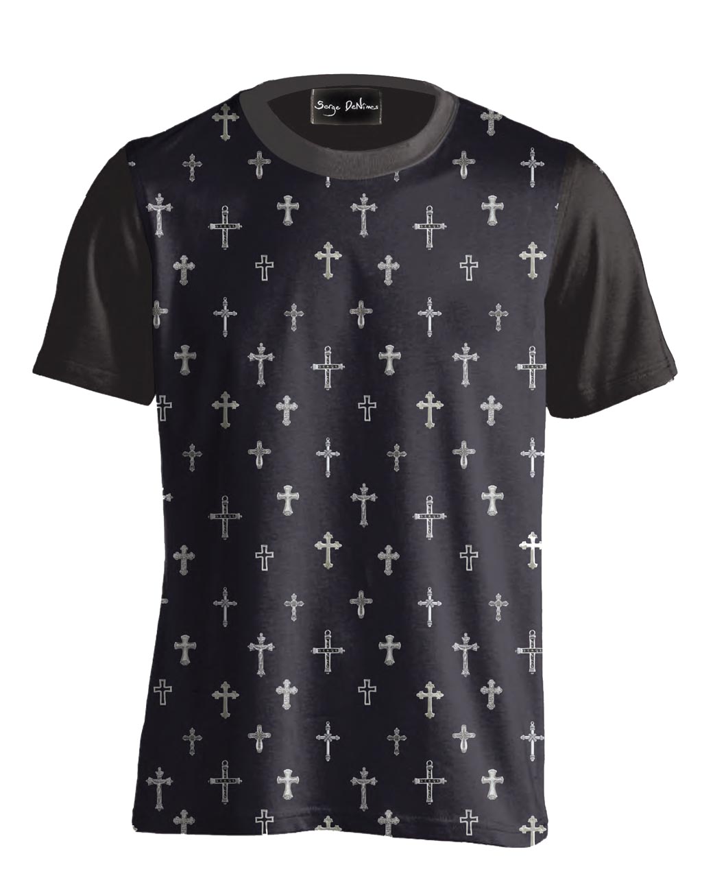 Black All Over Cross T-Shirt Serge DeNimes T-Shirt