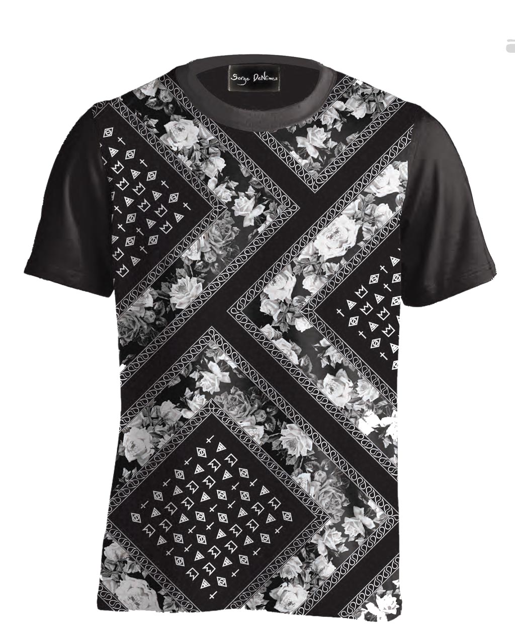 Black Bandana Print T-Shirt Serge DeNimes T-Shirt