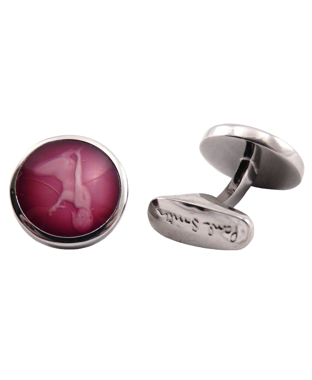 Paul Smith - Accessories Naked Lady Pink Round ALXX/CUFF/NAKED Cufflinks