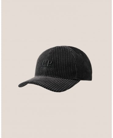 350 STRIPES CORDUROY BLACK BASEBALL CAP