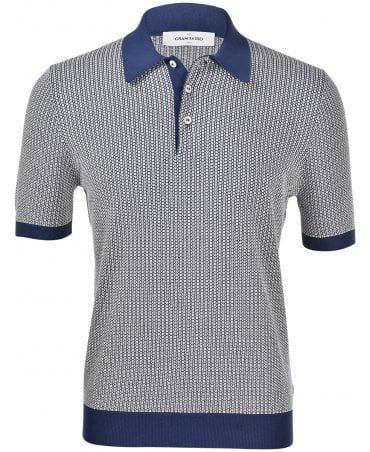 43186 NAVY KNITTED POLO
