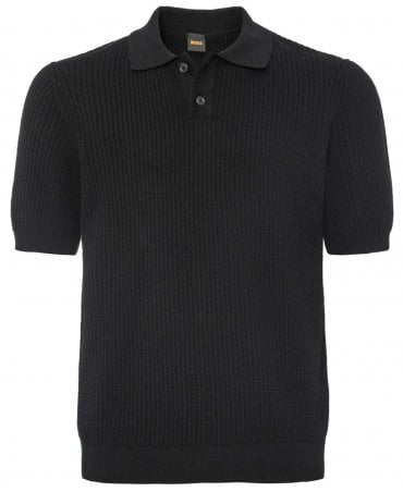 AKOPPO BLACK KNITTED POLO