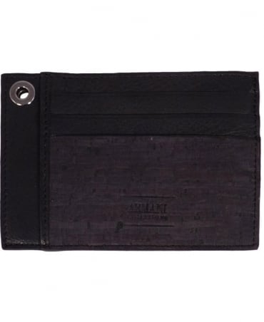 Armani Collezioni Black Leather Card Holder