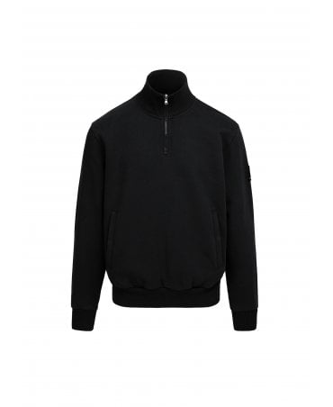 BADGE LOGO BLACK 1/4 ZIP SWEATSHIRT