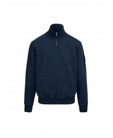 BADGE LOGO NAVY 1/4 ZIP SWEATSHIRT