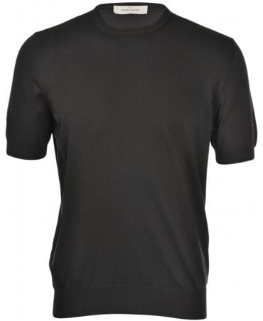 BLACK KNITTED TEE