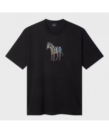 Black Multicolour Zebra Print T-Shirt