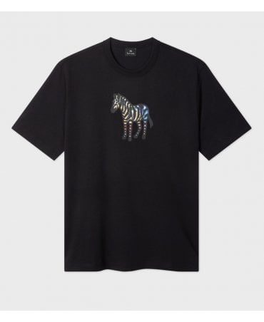 Black Multicolour Zebra Print T-Shirt