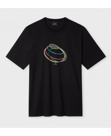 Black Organic Cotton 'Rings' T-Shirt