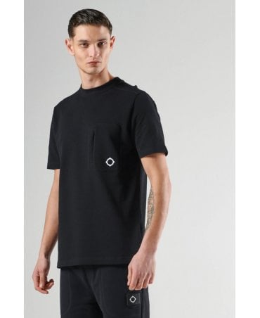 BLACK PIQUE TEE