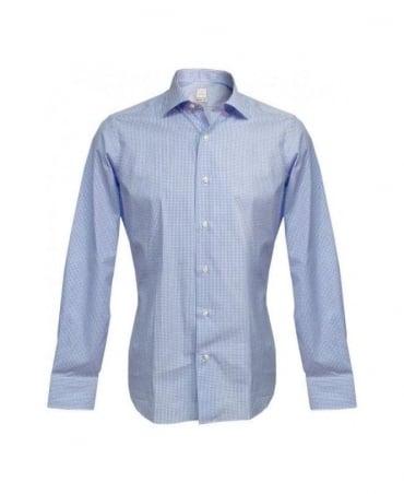 Blue & White Check Montego ST ML Shirt