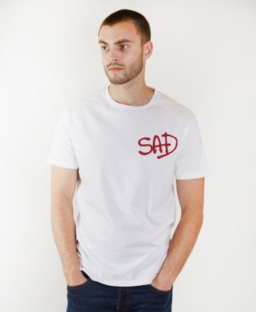 Bright White Sad Print T-shirt