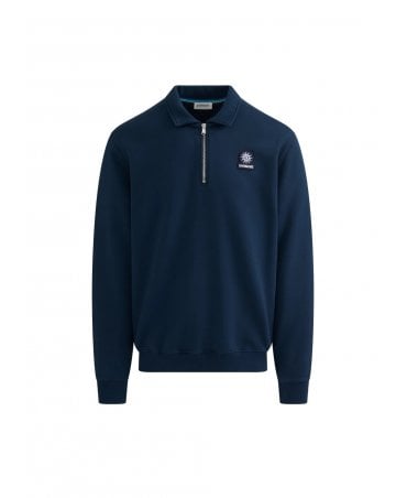 COLLAR NAVY 1/4 ZIP SWEATSHIRT