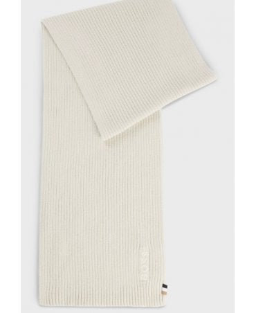 Cotton-blend scarf with embroidered logo