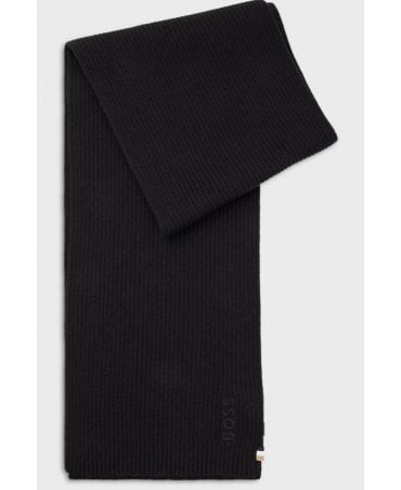Cotton-blend scarf with embroidered logo