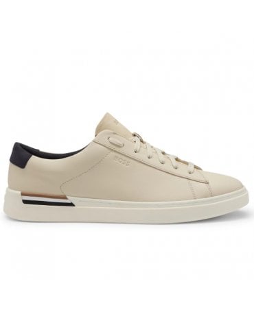 Cupsole lace-up trainers in leather and nubuck