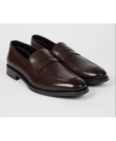 Dark Brown Leather 'Pierce' Loafers 