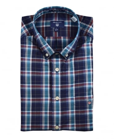 Dark Indigo Broadcloth Check Shirt