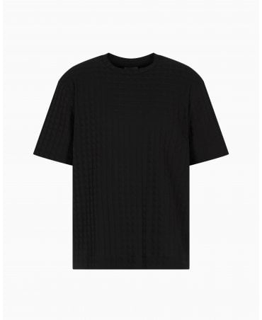 EM2967 ALLOVER LOGO BLACK TEE
