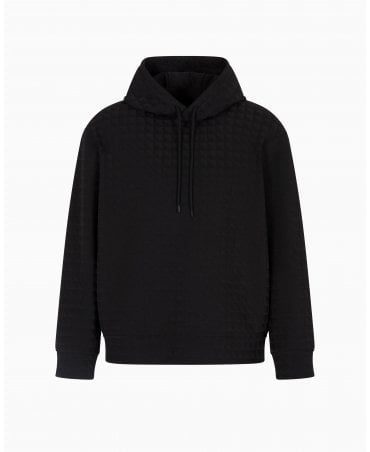 EM3424 ALLOVER LOGO BLACK HOODY