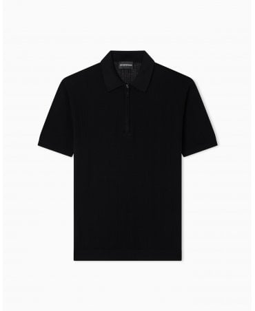 EM4305 BLACK KNITTED POLO