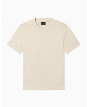 EM4911 BEIGE CHEST LOGO TEE