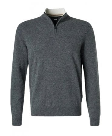 Emarlo Half Zip Knitwear Medium Grey