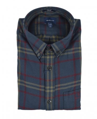 Evening Blue Herringbone Check Shirt
