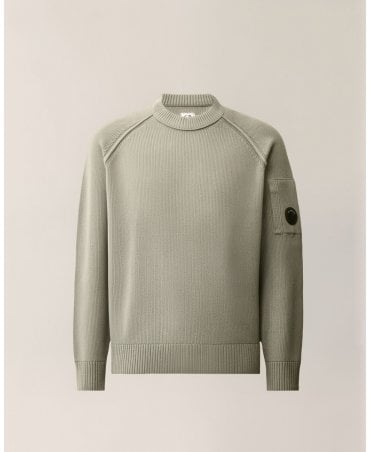 FLINT GREY CHENILLE COTTON LENS CREWNECK SWEATER