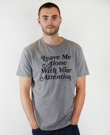 Grey Melange Alone Crew Neck T-shirt