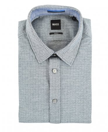 Grey Patterned Slim Fit Shirt