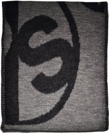 Grey 'PS' Logo Reversible Scarf