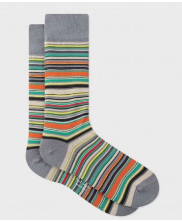 Grey 'Signature Stripe' Socks