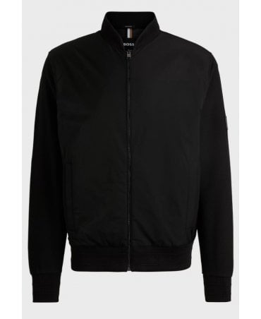 Hybrid zip-up sweatshirt with padded panel