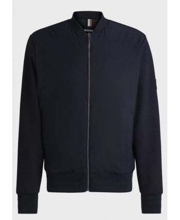 Hybrid zip-up sweatshirt with padded panel