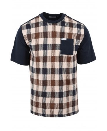 ICONIC FRONT POCKET LARGE CHECK TEE