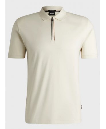 Mercerised-cotton slim-fit polo shirt with zip placket