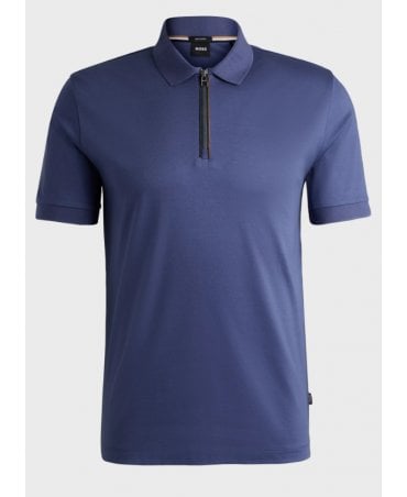 Mercerised-cotton slim-fit polo shirt with zip placket
