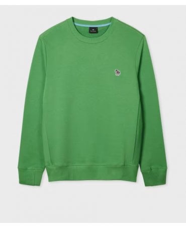 Mid Green Organic Cotton Zebra Logo Sweatshirt
