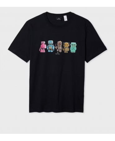 Navy Blue 'Robots' T-Shirt