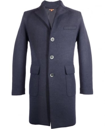 Navy Capospalla Hand Made Three Button Coat