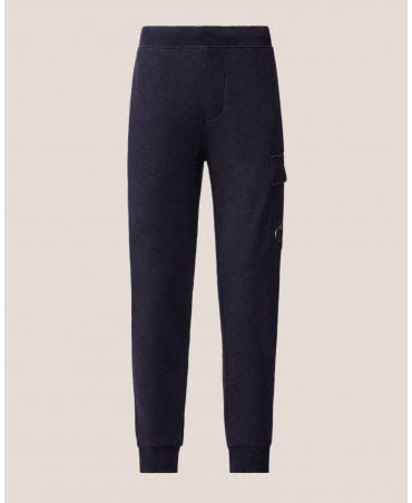 NAVY DIAGONAL RAISED FLEECE LENS SWEATPANTS