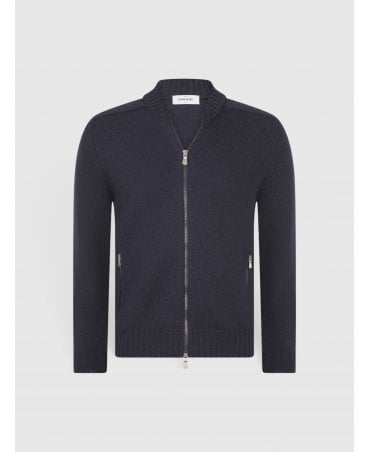 NAVY KNITTED BOMBER