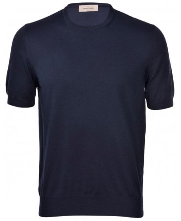 NAVY KNITTED TEE