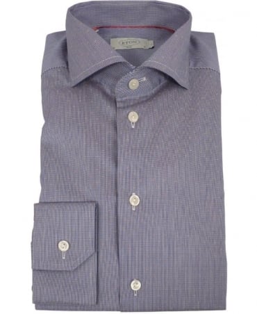 Navy Micro-Pattern Satin 10207351127 Shirt