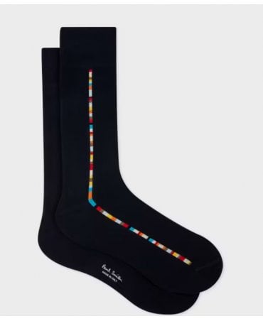 Navy 'Signature Stripe' Central Trim Socks