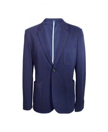 Navy Single Vent Pigue Melange Blazer
