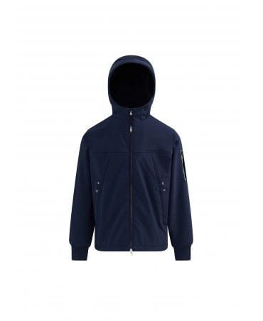 NAVY SOFTSHELL HOODED JACKET